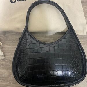 Coach Ergo bag in black croc embossed leather